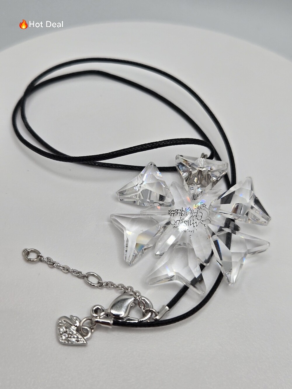 Swarovski Crystal Snowflake Pendant Necklace Children’s Wish Foundation 2008 18.